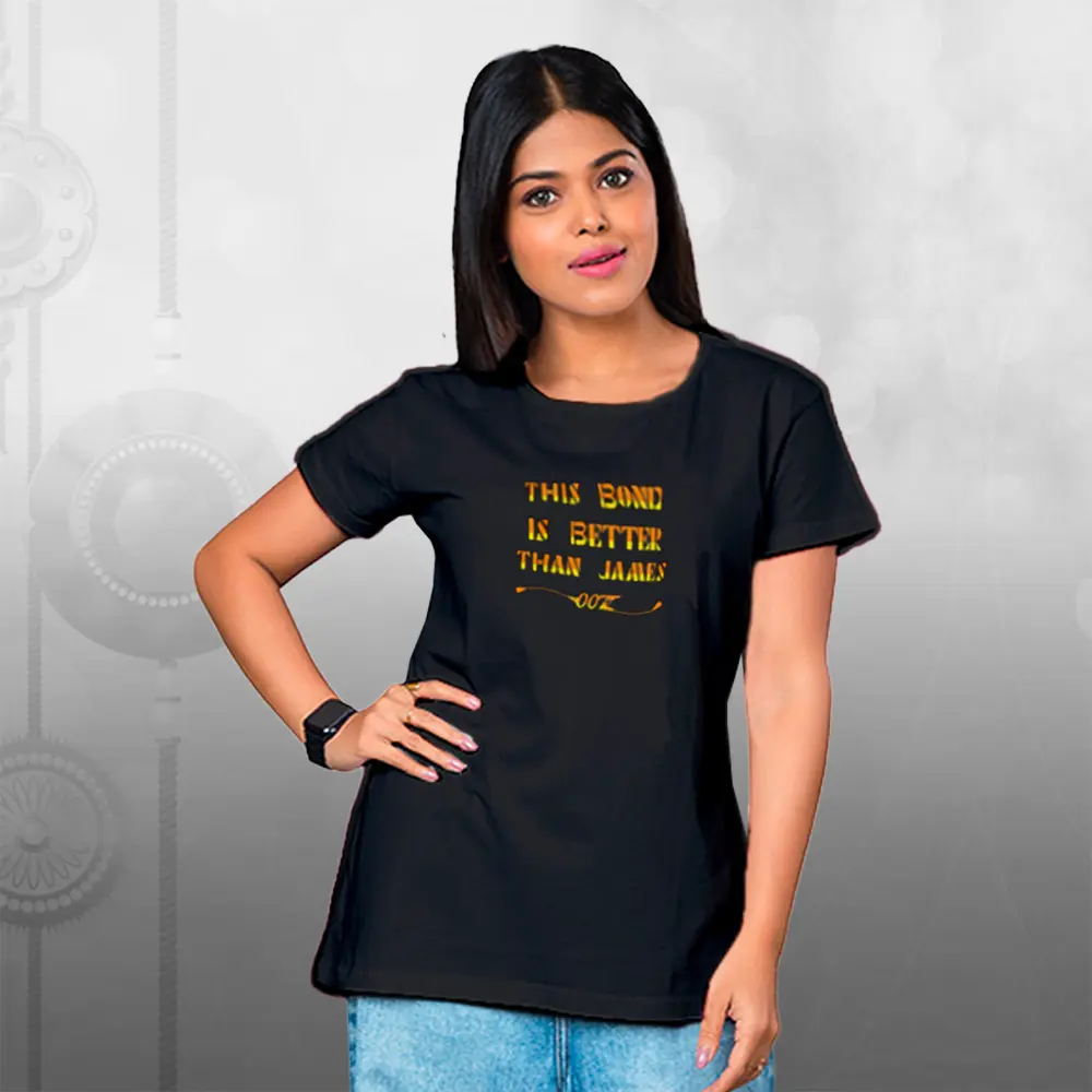 007 The Bond Womens Wear Raksha Bandhan T-shirt Multicolour - Image 2