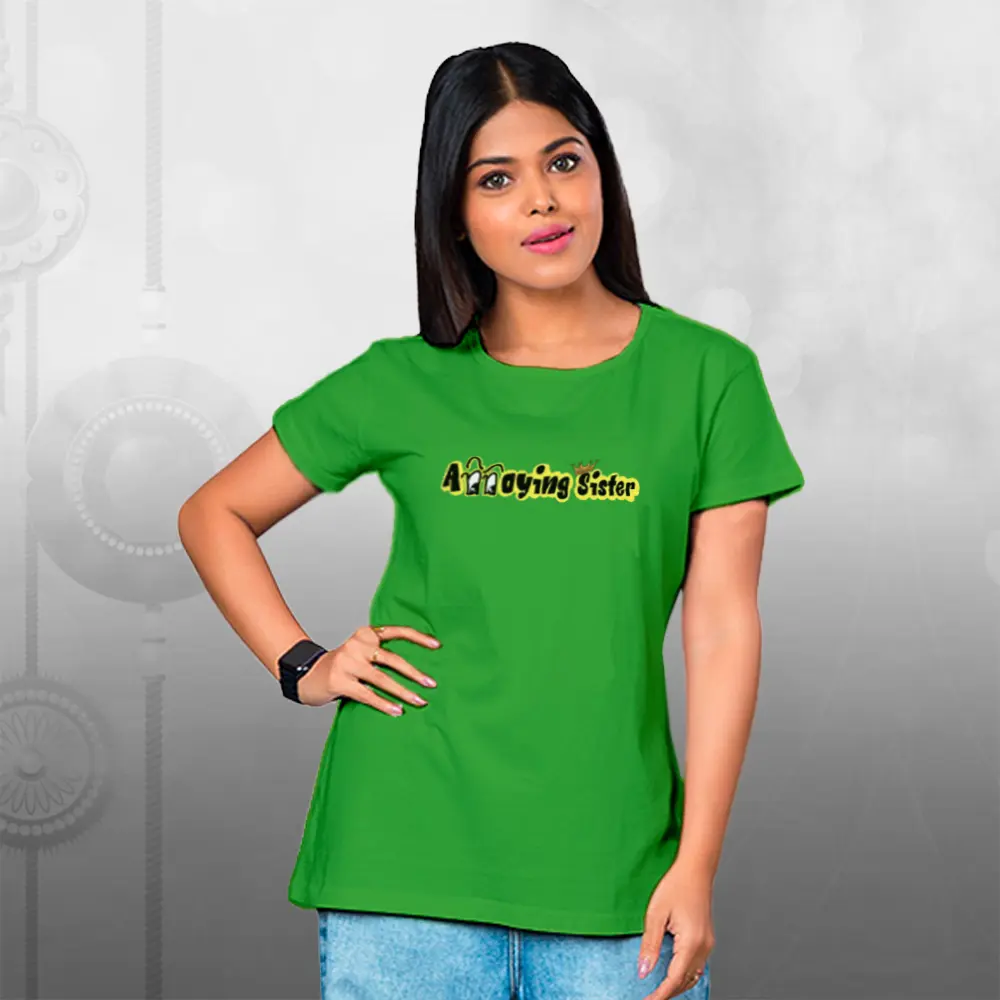 Annoying Sister Womens Wear Raksha Bandhan T-shirt - Image 3