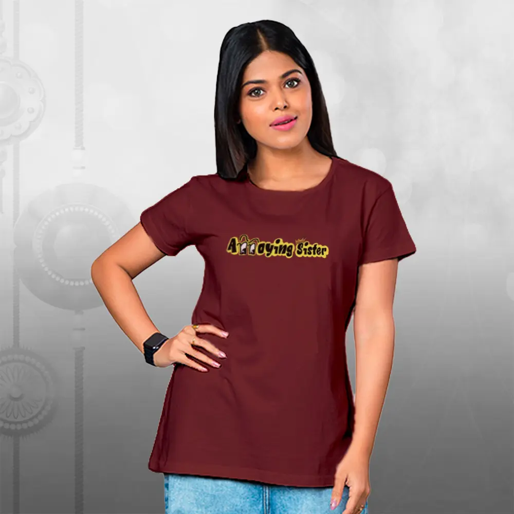 Annoying Sister Womens Wear Raksha Bandhan T-shirt - Image 4