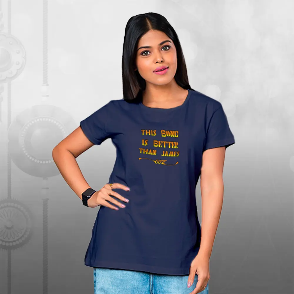 007 The Bond Womens Wear Raksha Bandhan T-shirt Multicolour - Image 3