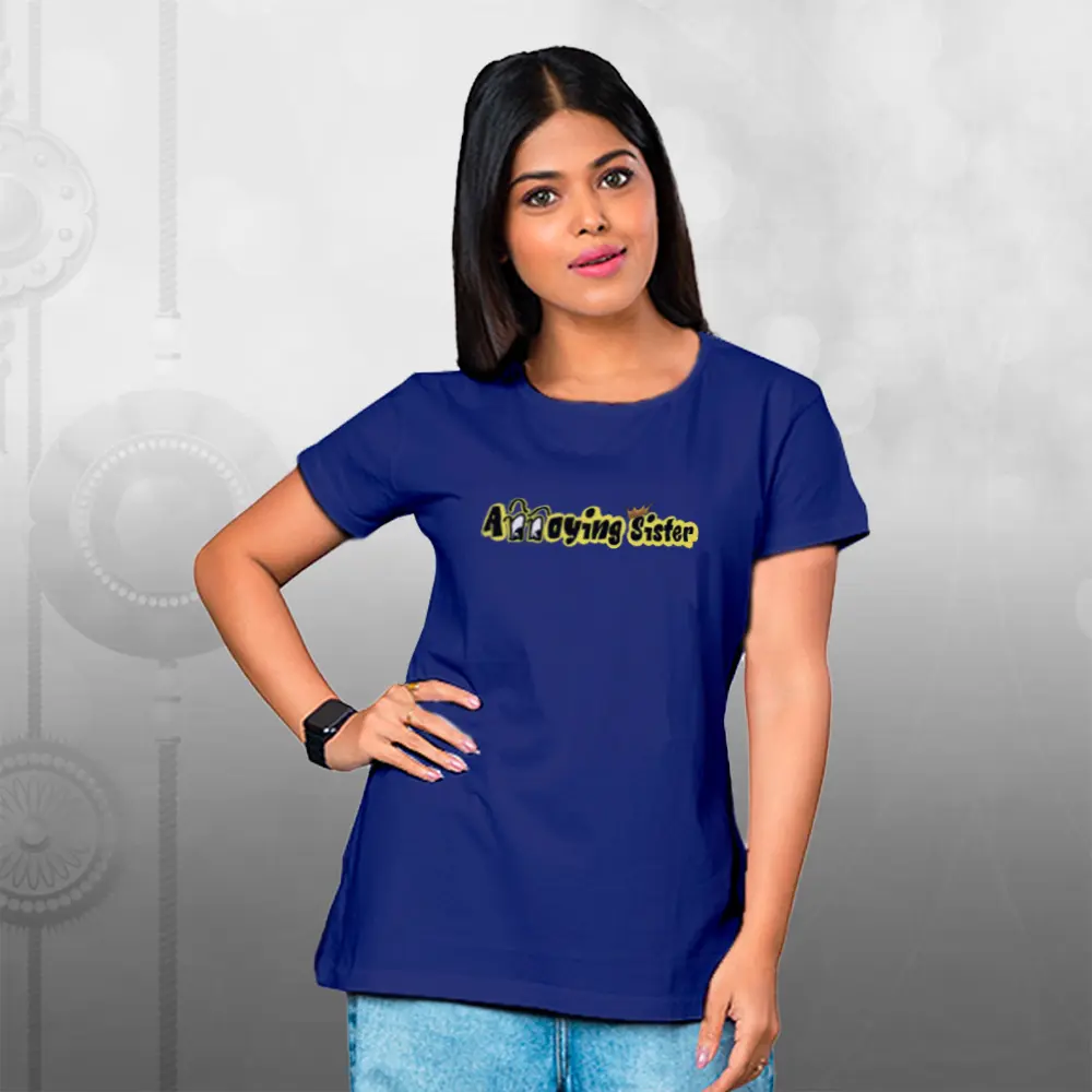 Annoying Sister Womens Wear Raksha Bandhan T-shirt - Image 7
