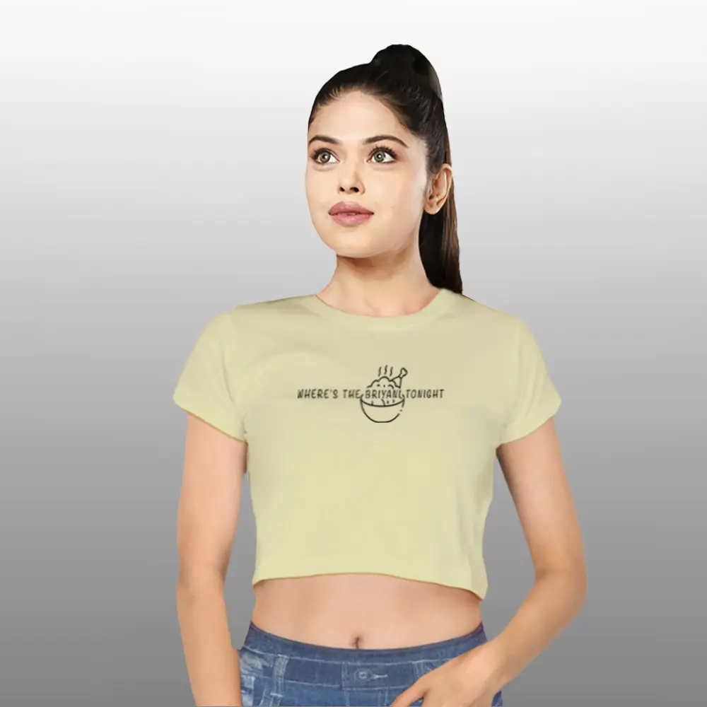 BIRYANI TONIGHT Crop Top For Women - Image 2