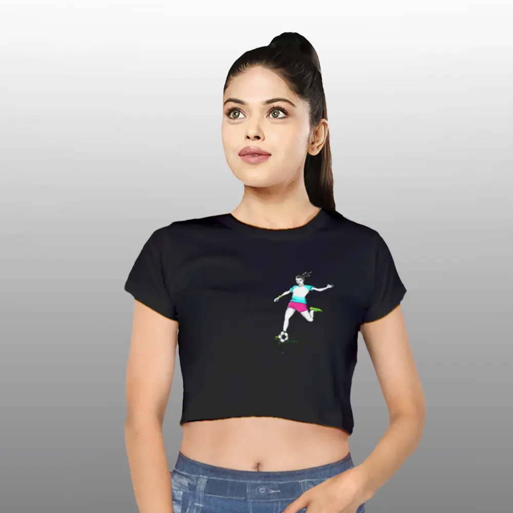 Game Face On Football Crop Top For Women - Image 2