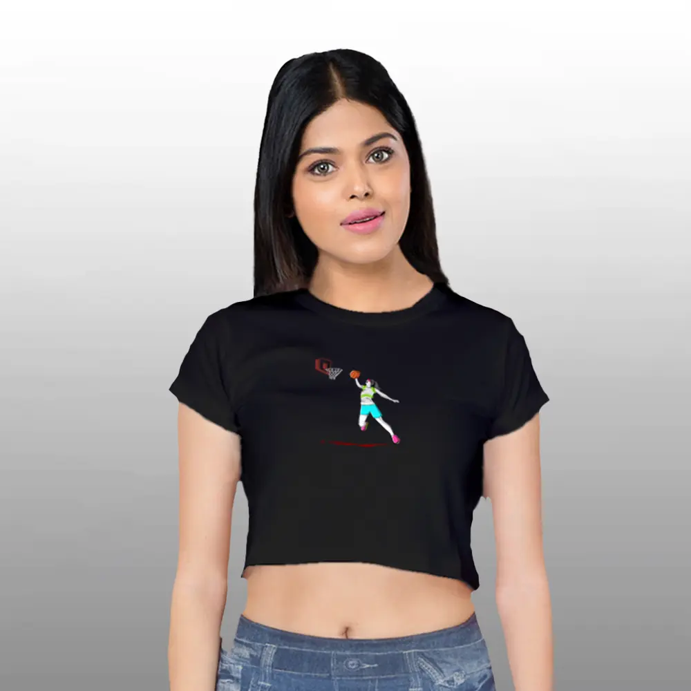 Aim Higher Basket Ball Crop Top T-shirt For women - Image 2