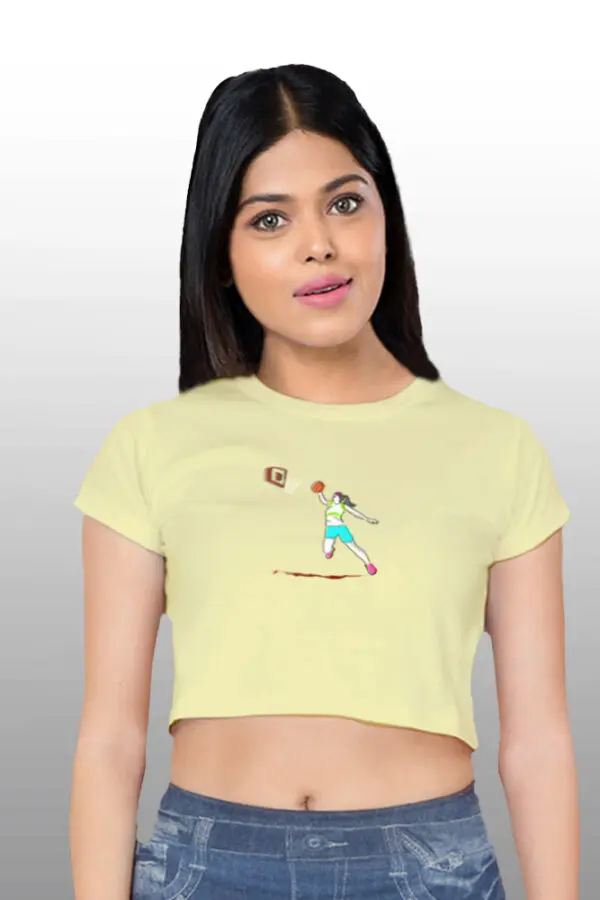 Aim Higher Basket Ball Crop Top T-shirt For women