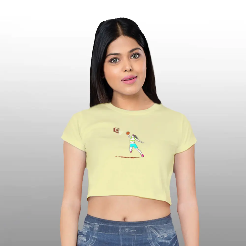 Aim Higher Basket Ball Crop Top T-shirt For women
