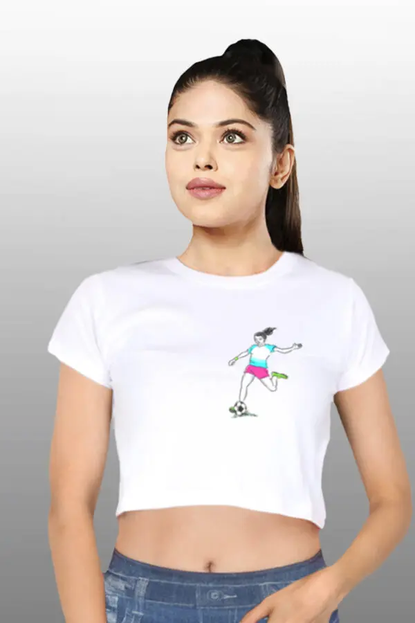 Game Face On Football Crop Top For Women