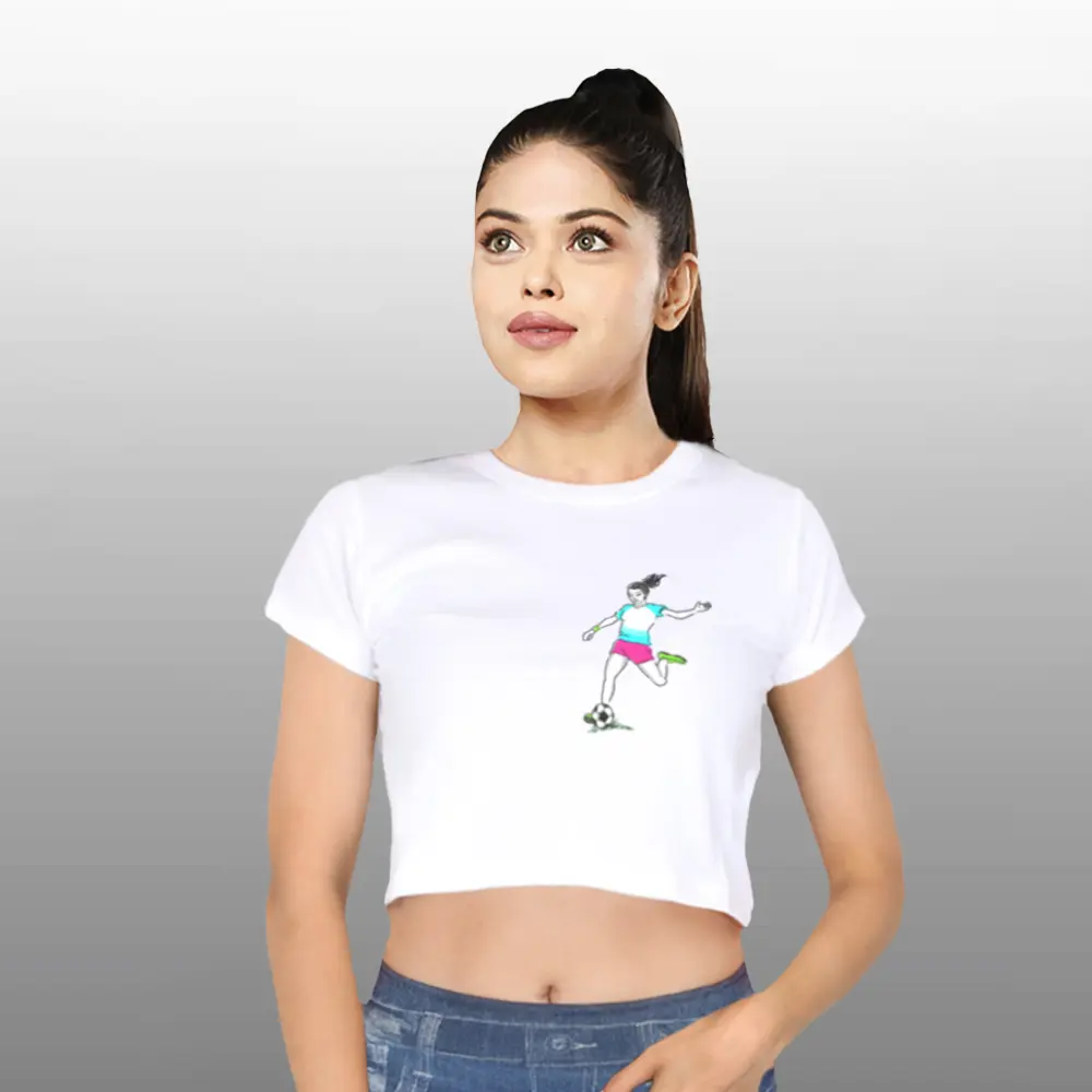 Game Face On Football Crop Top For Women