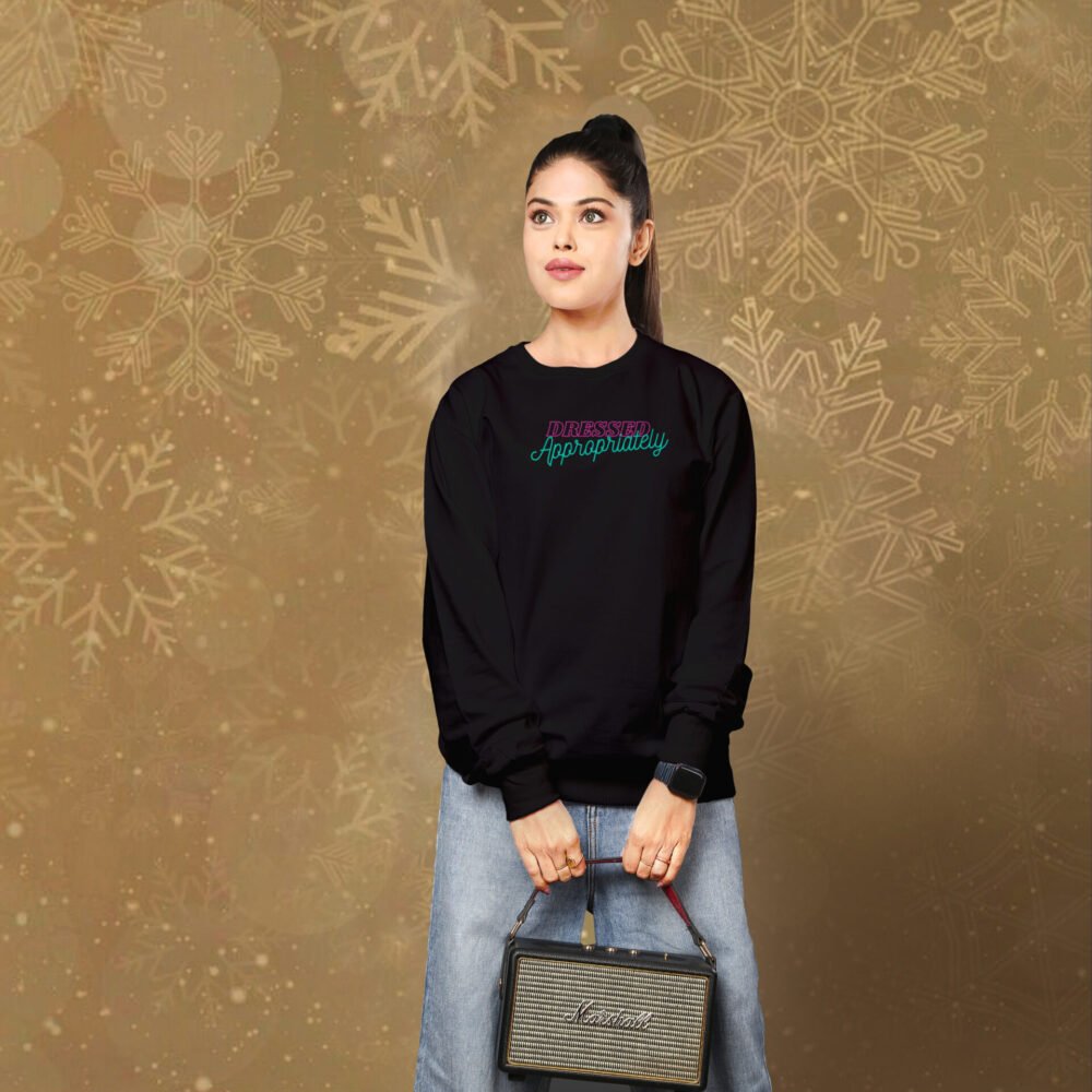 Dressed Up Sweatshirt For Women with Front & Back Design - Image 2