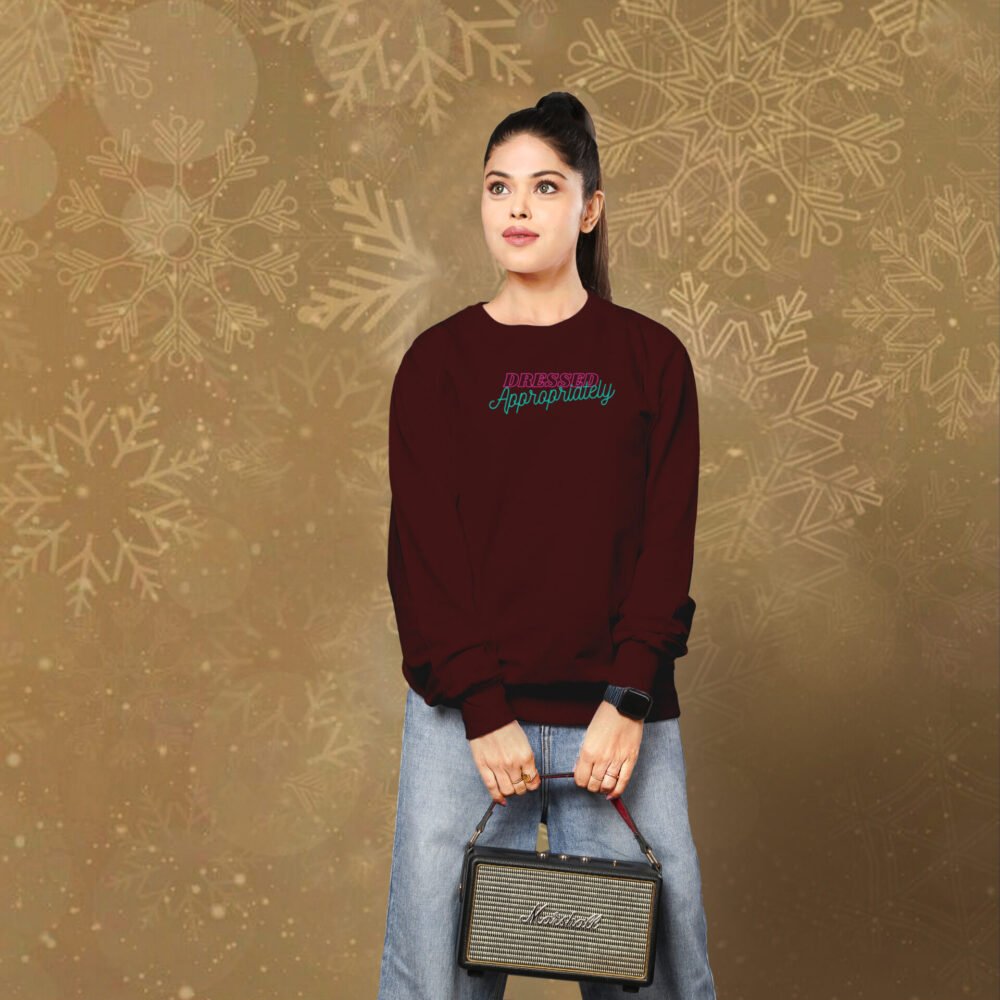 Dressed Up Sweatshirt For Women with Front & Back Design - Image 3