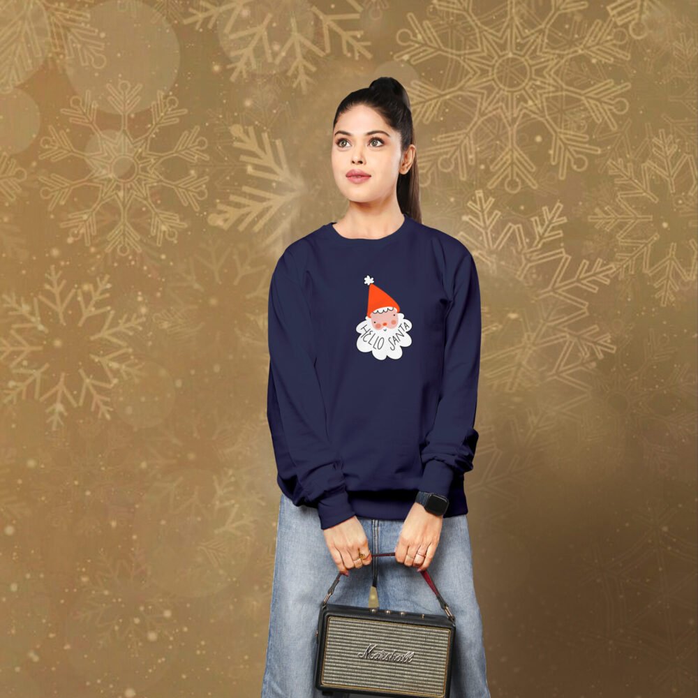 Hello Santa Sweatshirt For Women - Image 3