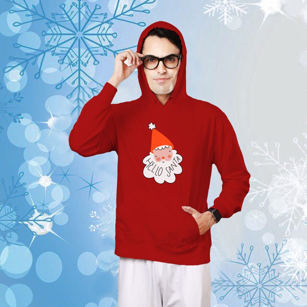 Hello Santa Hoodie For Men - Image 4