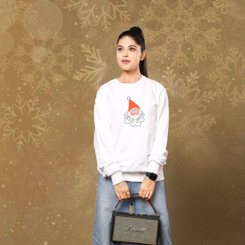 Hello Santa Sweatshirt For Women - Image 2